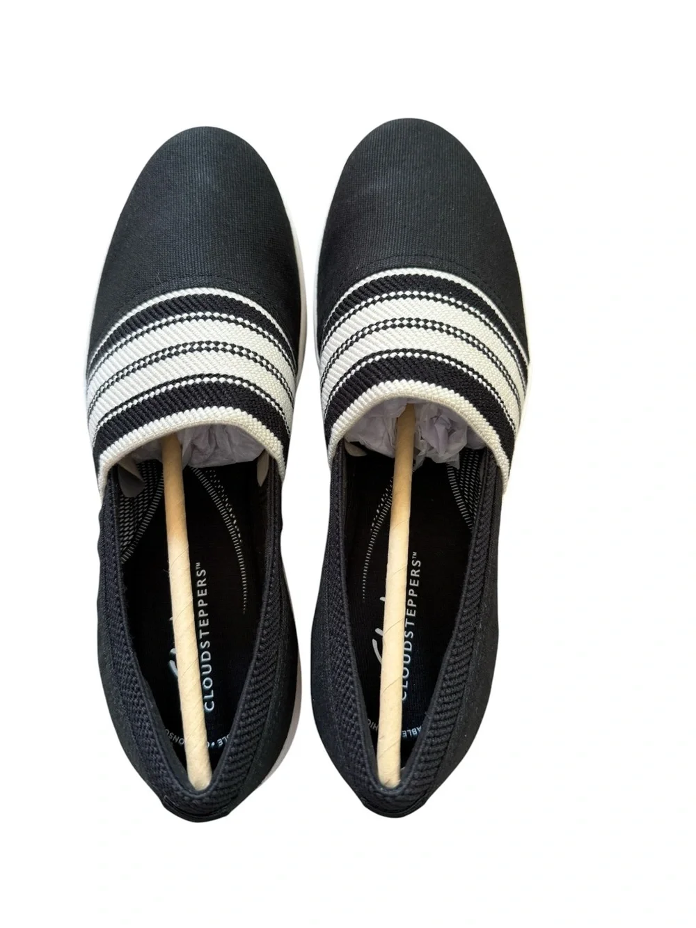 Clarks NIB Breezy Sky Mist Black Canvas Slip-On Loafers